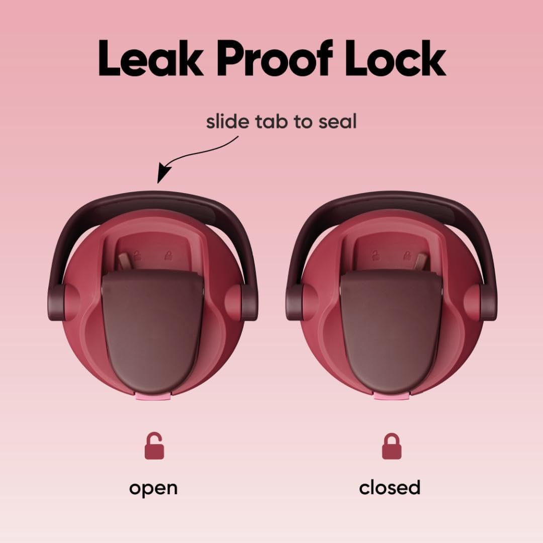 Owala FreeSip Sway Insulated Stainless Steel Water Bottle with Two-Way Spout, Built-In Straw and Bucket Handle, Made for Travel, School, and Sports, 30oz, BPA Free, Leak Proof, Black Cherry