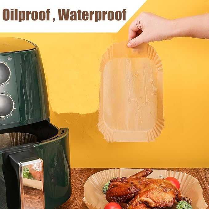250 Pcs Air Fryer Liners Disposable,Food Grade Wood Pulp Parchment Paper Liners for Ninja DZ201 Dual Basket,Oil-proof& Non-stick(8.1x5.5 Inch,250Pcs)