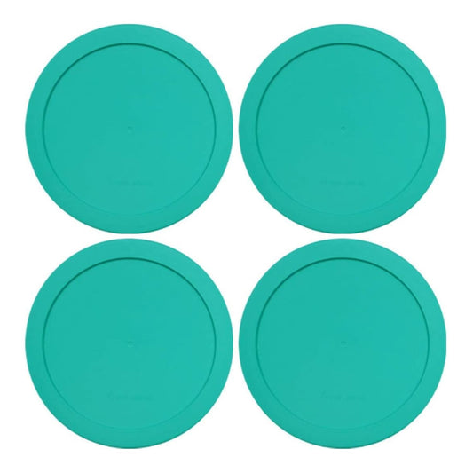 Lids for Pyrex and Anchor Round Glass Containers - 2-Cups, Green-4PK