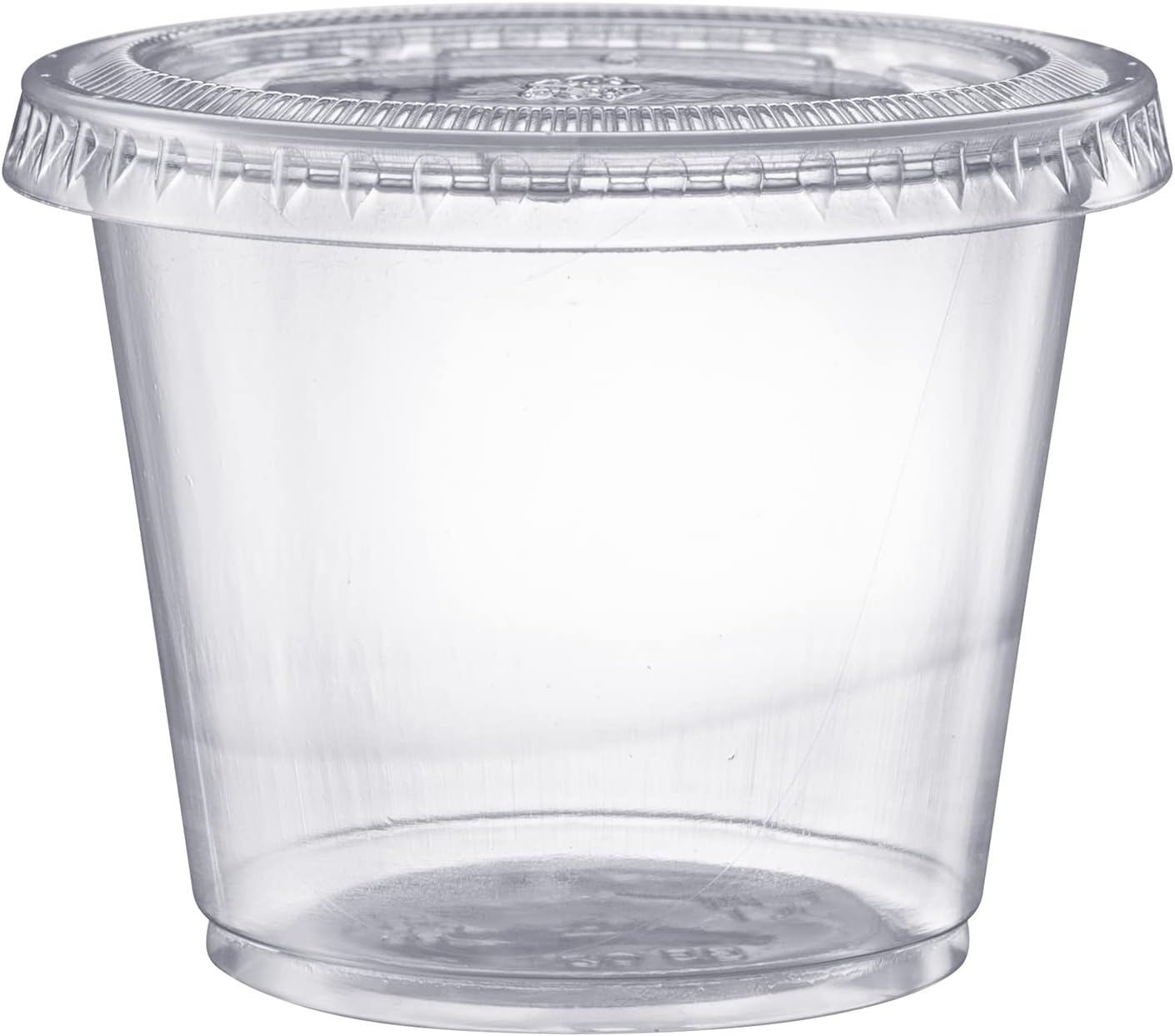 Pantry Value [5.5 oz. - 200 Count Clear Disposable Plastic Portion Cups with Lids - Small Plastic Condiment Containers for Sauce, Salad Dressings & Portion Control