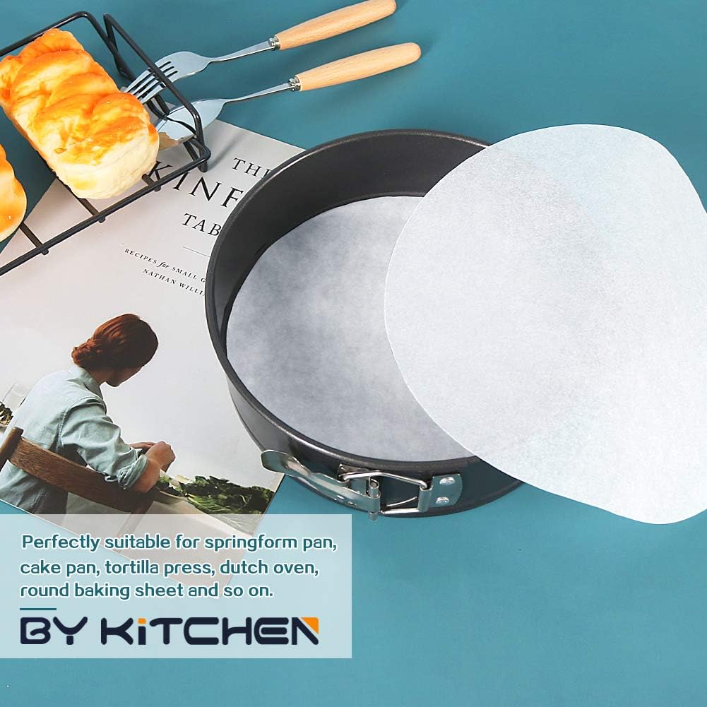 10 Inch Round Parchment Paper, Set of 200, 4.5/5.5/6/7/8/9/12in Parchment Rounds Available, Baking Parchment Circles for Springform Pan, Cake Pan, Tortilla Press and More