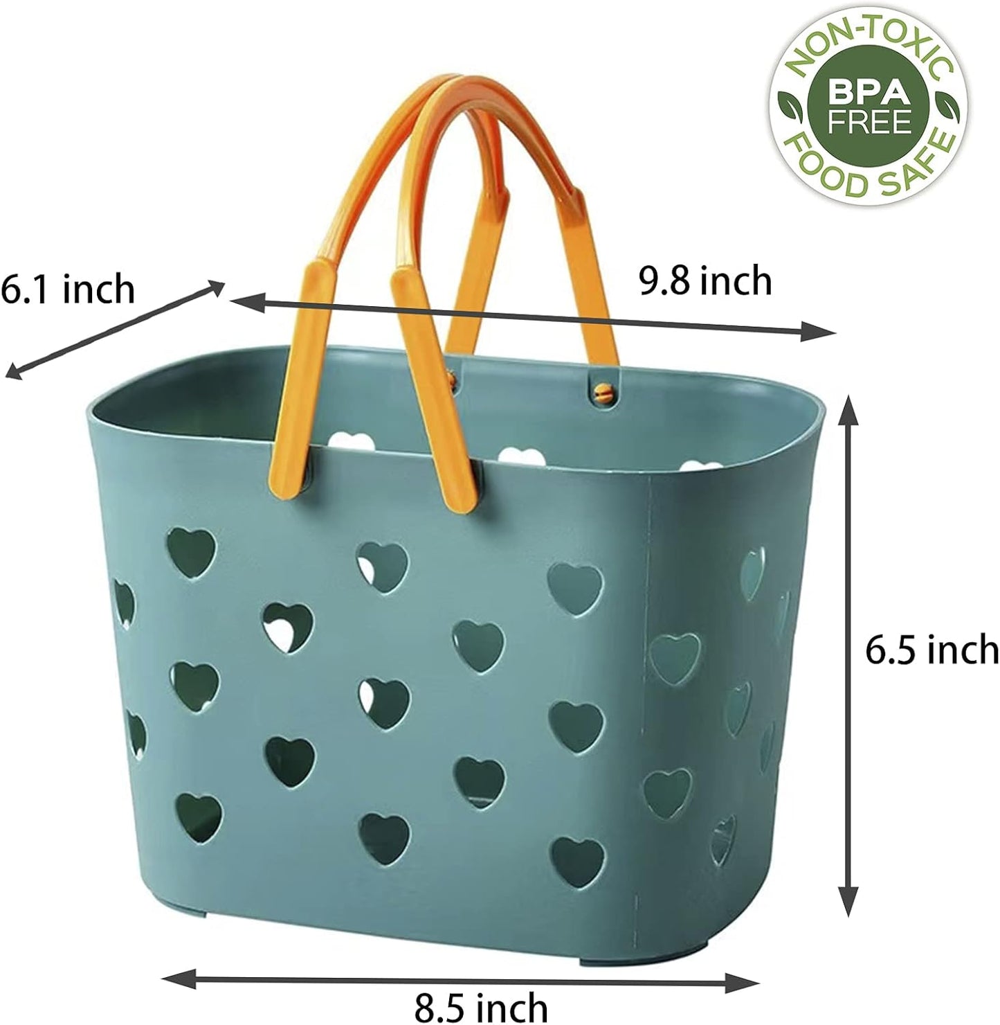 Anyoifax Portable Shower Caddy Tote Plastic Storage Basket with Handle Box Organizer Bin for Bathroom, Pantry, Kitchen, College Dorm, Garage - Blue