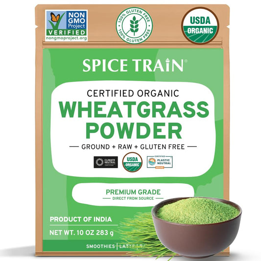 HANDPICK USDA Organic Wheatgrass Powder (10oz) Rich Green Powder - Lab Tested | 100% Whole Leaf | Gluten Free, Non-GMO | No Sugar, No Artificial Ingredients | Resealable Ziplock Pouch