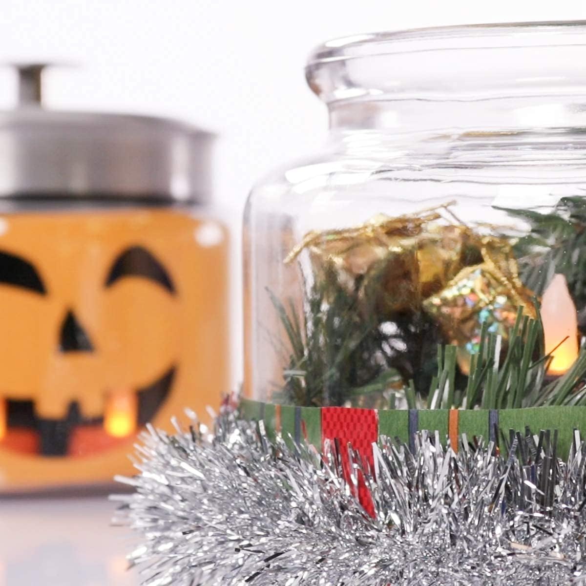 Anchor Hocking Montana Glass Jars with Fresh Sealed Lids, Brushed Metal, 64 oz (Set of 2)