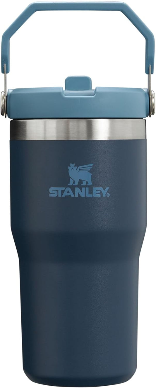 Stanley IceFlow Flip Straw Tumbler with Handle 20 oz | Twist On Lid and Flip Up Straw | Leak Resistant Water Bottle | Insulated Stainless Steel |BPA-Free | Navy