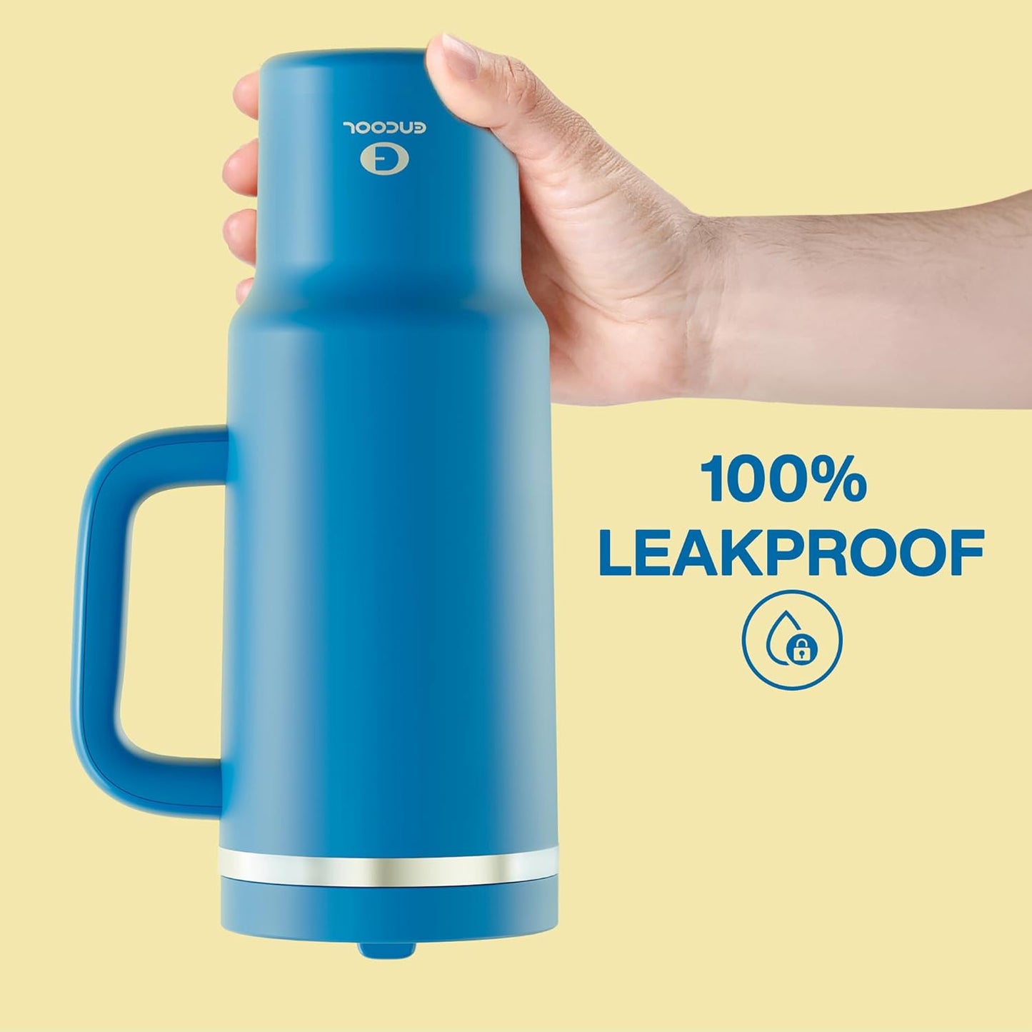 40 oz Tumbler with Handle and Straw: Stainless Steel Insulated Tumbler Keeps Cold for 24 Hours, Leakproof Travel Cup Fits in Cup Holder and BPA-Free,Celtic Blue