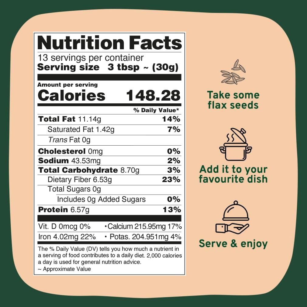 HANDPICK Flax Seed (2 lb) | Gluten Free Brown Seeds | Raw Seeds Sourced from India | Grinds easily, Gels perfectly | Resealable Zip Lock Pouch