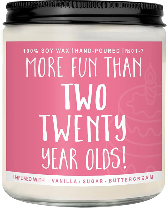 40th Birthday Gifts for Women, Perfect Birthday Present, Funny Presents for Mom, Friends, Wife, Sister, 7oz Vanilla Cream-Scented Candle