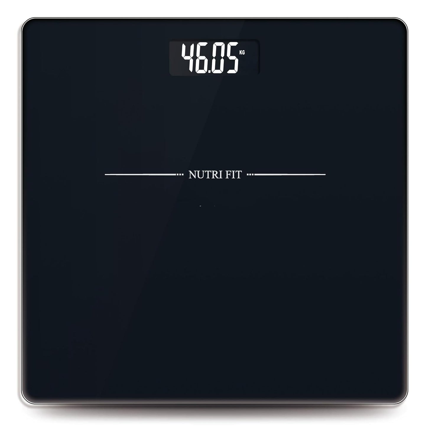 NUTRI FIT Digital Bathroom Scale for Body Weight Loss Watchers Electri Scales, 50g/0.1lb Discrepancy, Clear Backlit LCD Display and Step-On Techhology, 2*AAA Batteries Included, 330lb/150kg, Jet Black