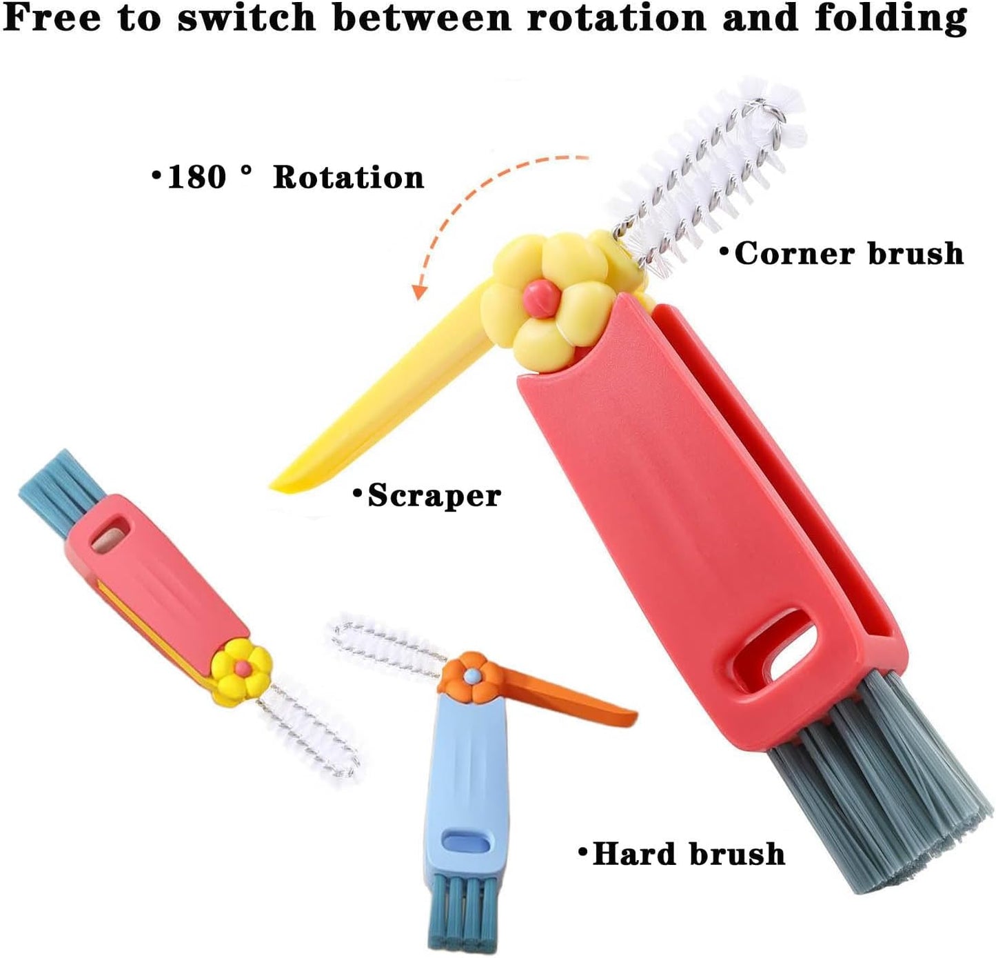 Straw Cleaner Brush Extra Long 13 inch for Stanley Yeti Tumbler Cup Straw Cleaner Brush Kit and 3 in 1 Cup Lid Cleaning Brush Multifunctional Water Bottle Brushes for Cleaning