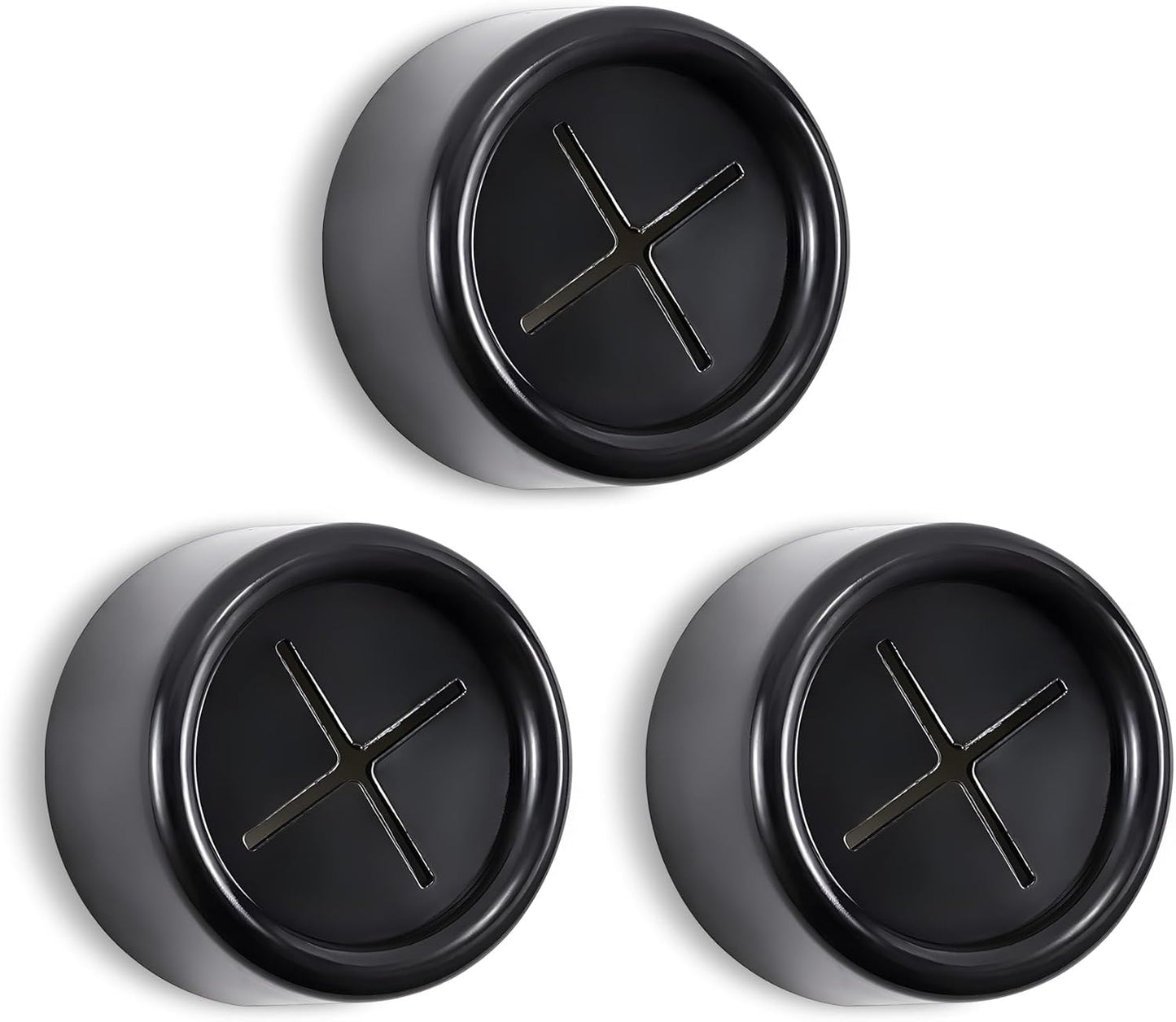 3 Pieces Kitchen Towel Hooks Round Adhesive Dish Towel Hook Premium Chrome Finish & Easy Installation Wall Mount Hand Towel Hook Ideal as Bathroom, Shower or Outdoor Towel Holders (Black)