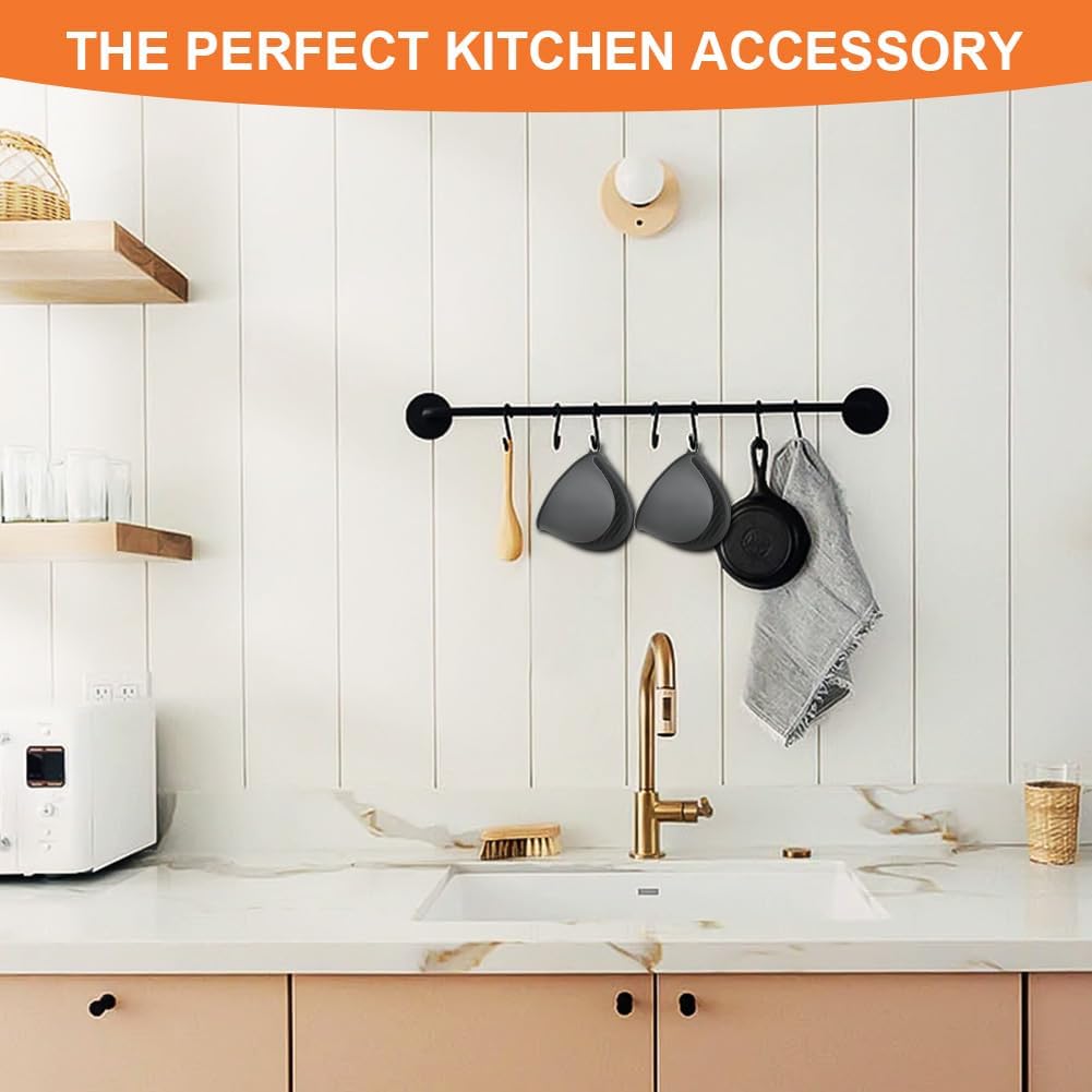 AUAUY 1 Pair Mini Silicone Oven Mitts, Heat Resistant Pot Holders Mitts, Cute Oven Pinch Grip Gloves, Small Potholders for Kitchen, Air Fryer Mitts Pair for Cooking, Baking and Grilling (Grey)