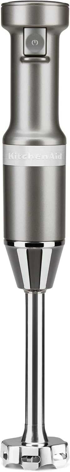 KitchenAid 13-Cup Food Processor, Black Matte & Variable Speed Corded Hand Blender KHBV53, Contour Silver