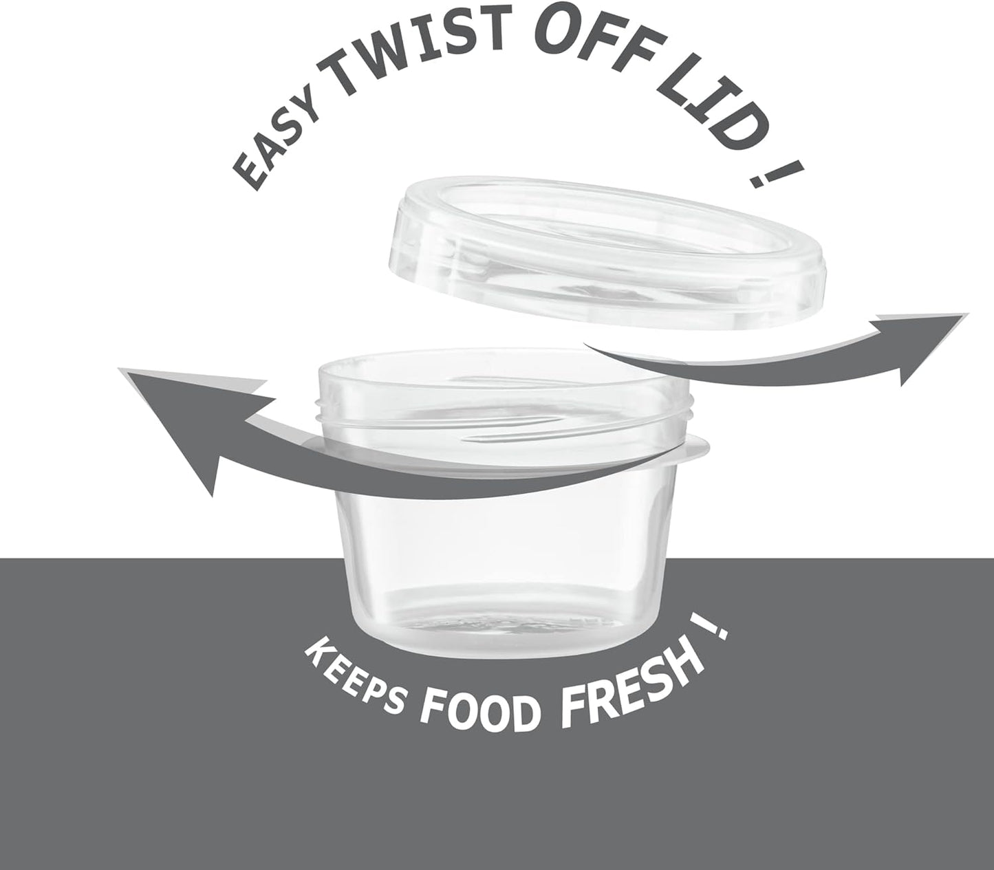 (4 Ounce 20 Pack) Clear Twist cap Containers With Clear Screw on Lids Twist Top Food Storage Freezer Containers