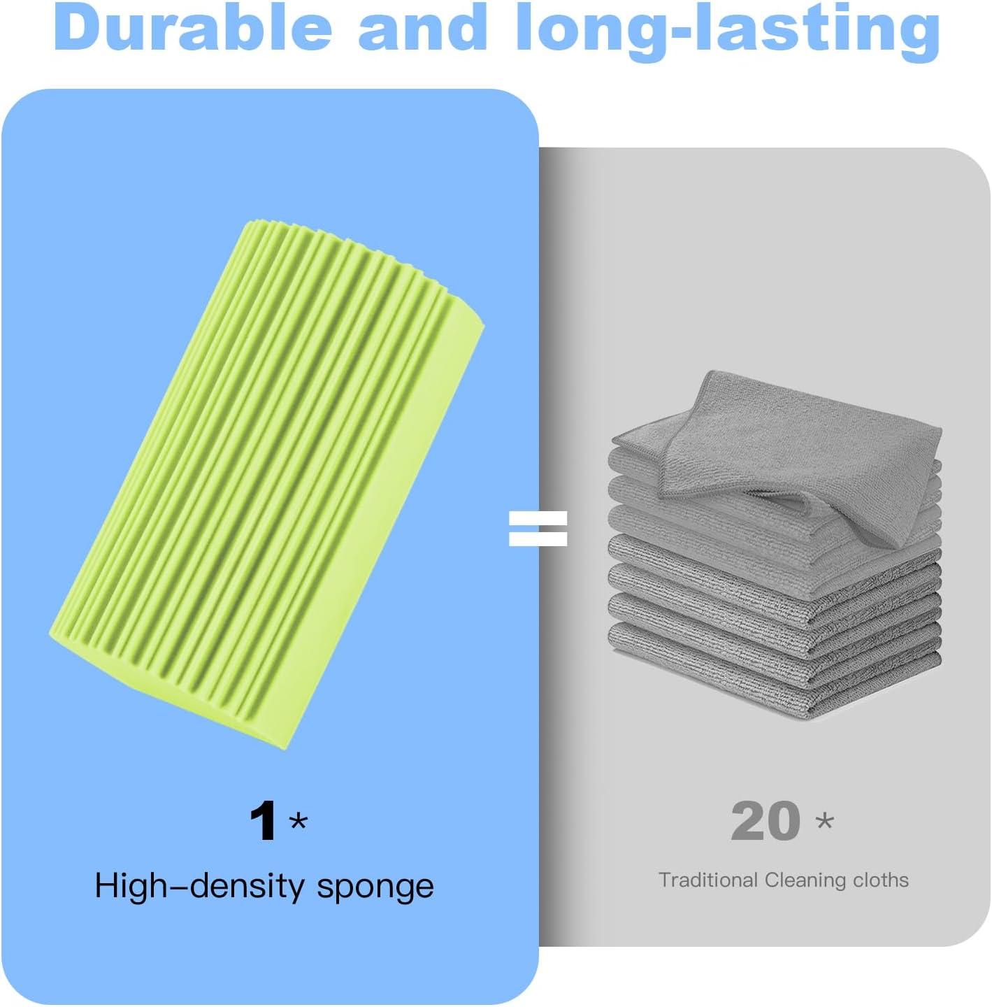 2-Pack Damp Clean Duster Sponge, Magic Sponge Eraser Baseboard Cleaner Tool, Dusters for Cleaning Blinds, Glass, Vents, Railings, Mirrors,Window Track Grooves and Faucets