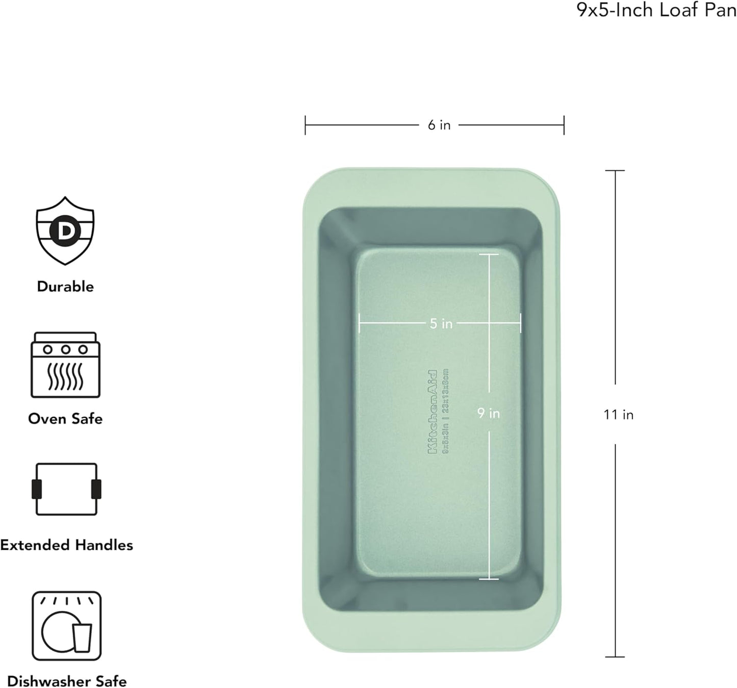 KitchenAid 9x5in Nonstick Aluminized Steel Loaf Pan, Pistachio