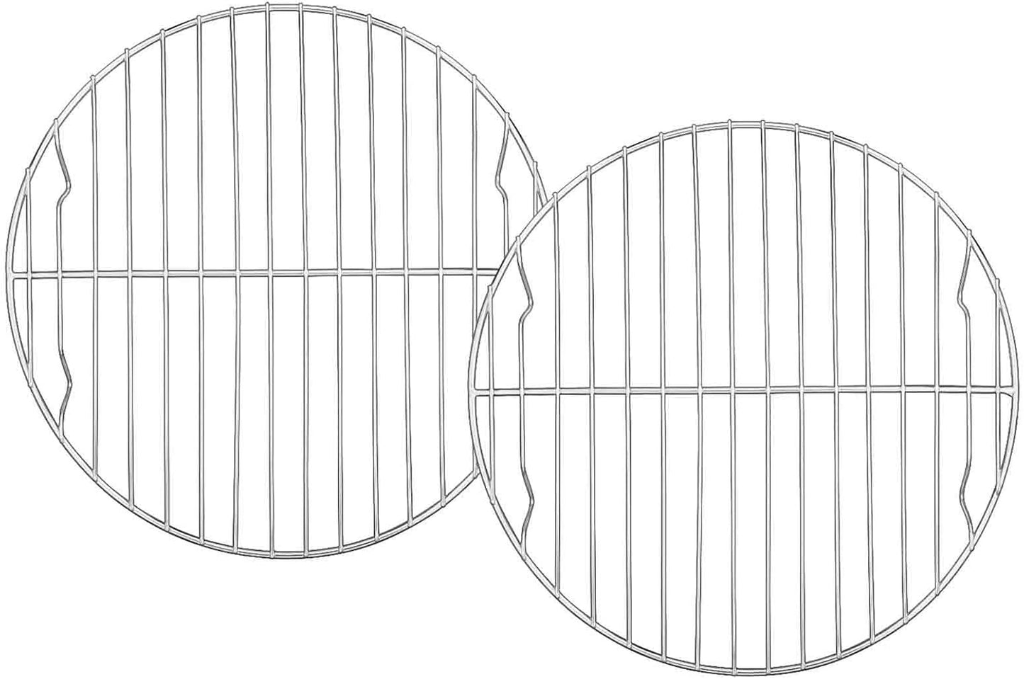 TeamFar Round Cooling Rack Set of 2, 9 Inch Round Baking Steaming Roasting Rack Set Stainless Steel, Healthy & Dishwasher Safe, Mirror Finish & Rust Free