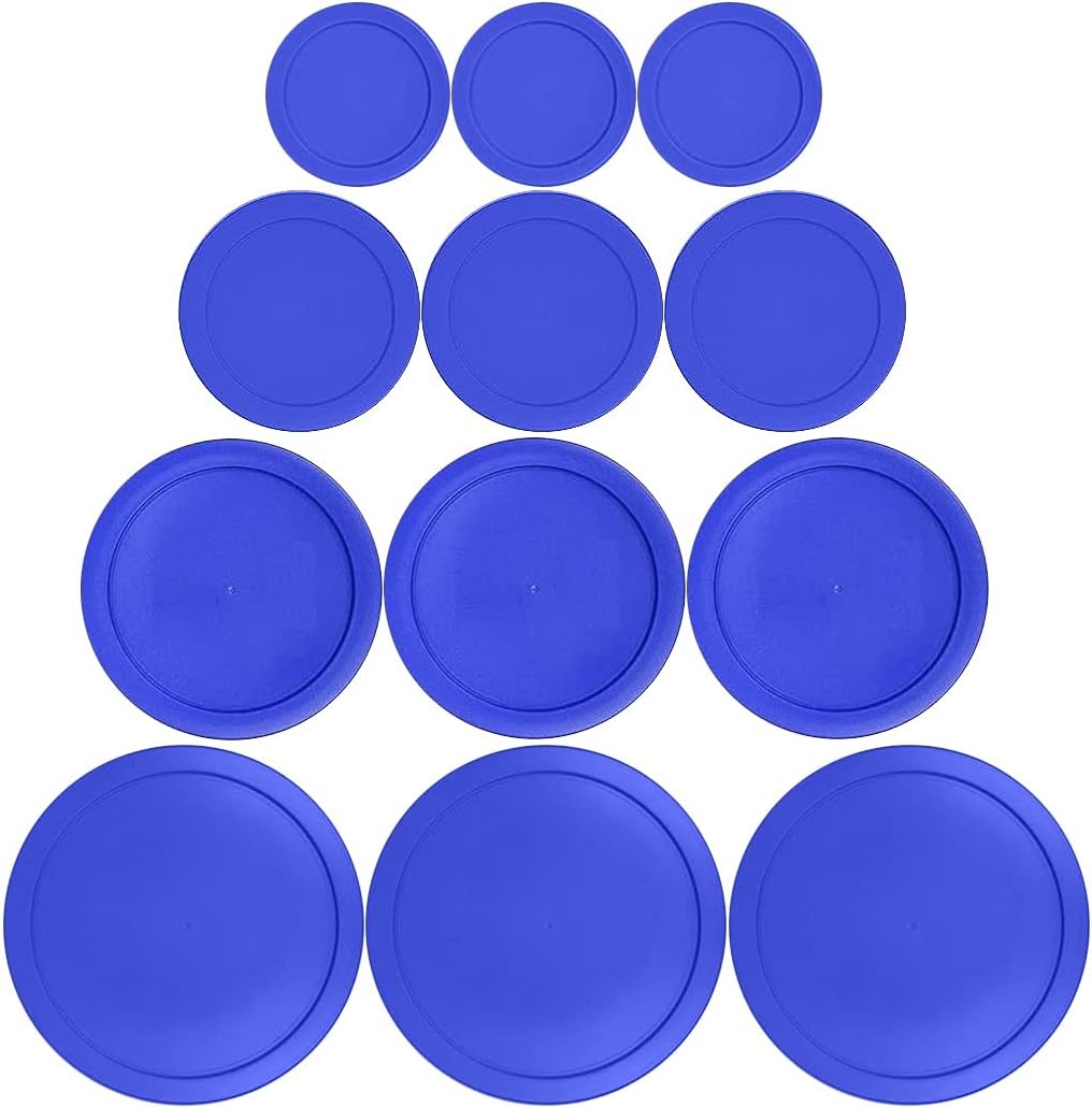 1, 2, 4 & 7 Cup Blue Replacement Lids/Covers for Pyrex, Anchor Hocking & KlareWare Storage Bowls *Lids Only Glass Container Not Included* (12 Pack *Three of Each Size*)