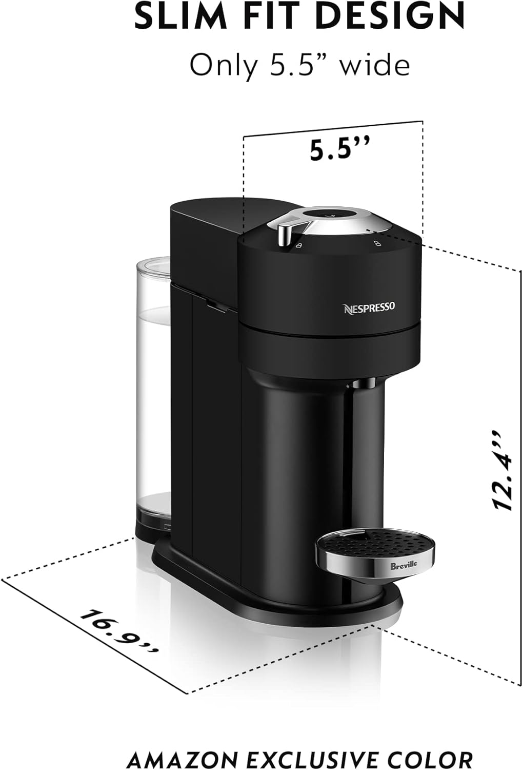 Nespresso Vertuo Next Deluxe Coffee and Espresso Maker by Breville, 1500 watts