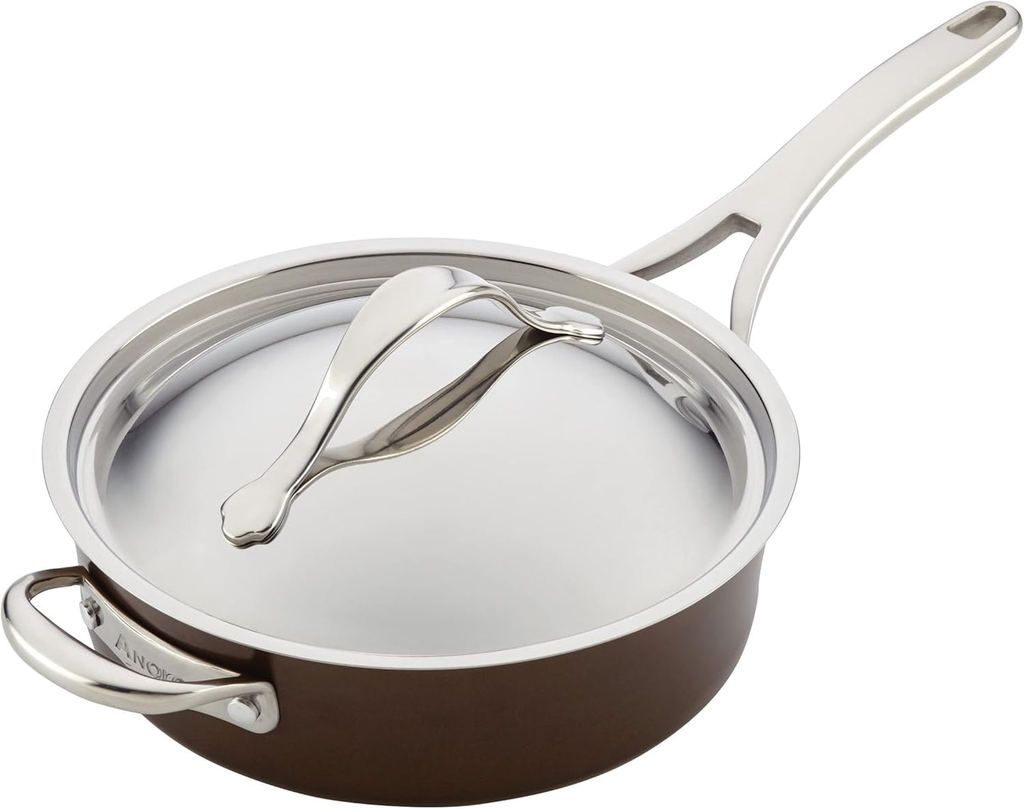 Anolon 83852 Nouvelle Copper Hard Anodized Nonstick Cookware Set / Pots and Pans Set - 11 Piece, Brown