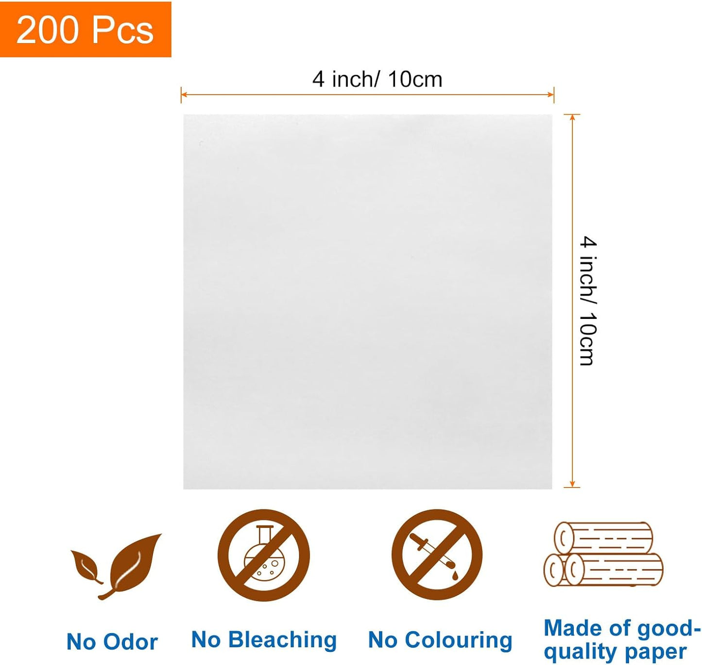 uxcell 200Pcs Air Fryer Parchment Paper, 4 Inch Square Air Fryer Liner, Non-Stick Steamer Liners for Oven, Microwave, Steaming Basket, White