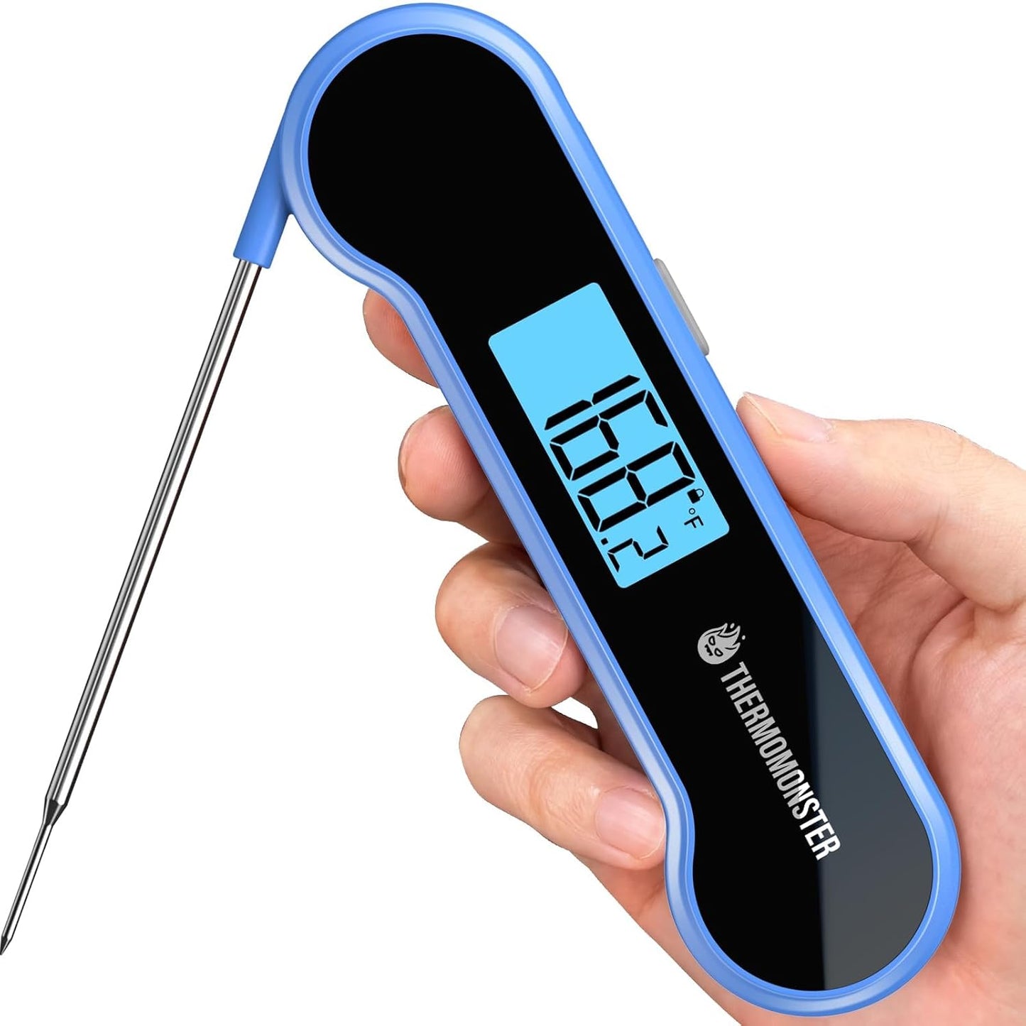0.5 Sec Instant Read Meat Thermometer Digital with ±0.5℉ Precision, Food Thermometer for Cooking Kitchen Gadgets, Oven Grill Candy BBQ Essentials Accessories, Gifts for Him Dad Men Birthday, Blue
