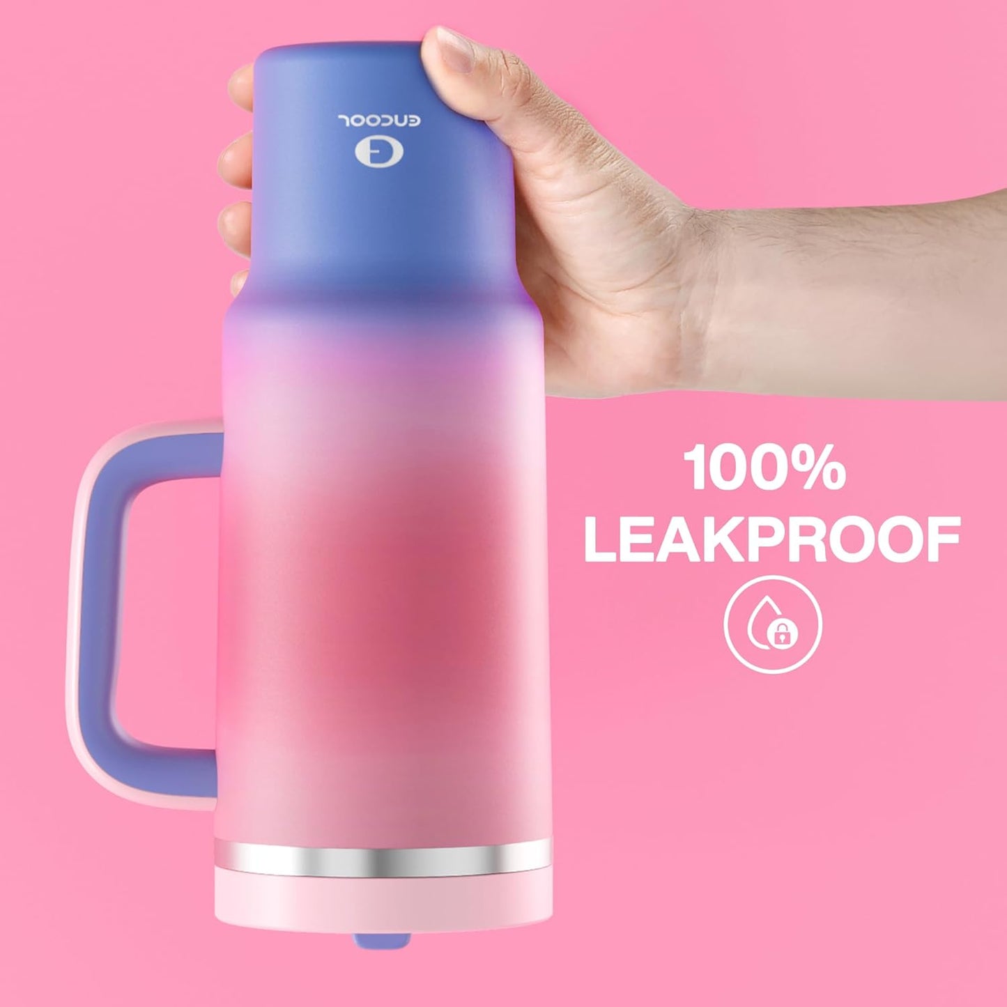 40 oz Tumbler with Handle and Straw: Stainless Steel Insulated Tumbler Keeps Cold for 24 Hours, Leakproof Travel Cup Fits in Cup Holder and BPA-Free, Evening Glow