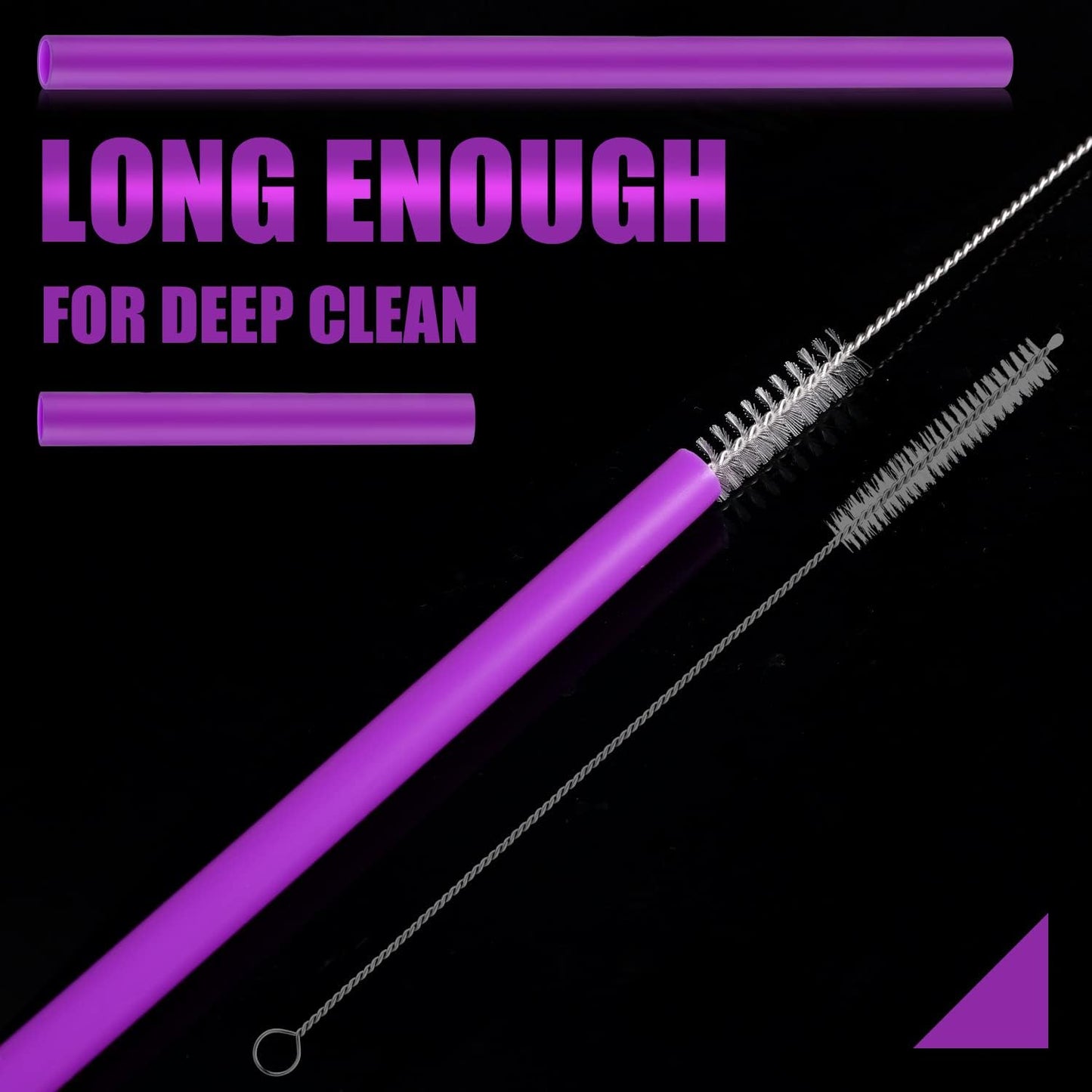 6pcs Replacement Straws for Owala FreeSip 24oz 32oz, Reusable Plastic Straws with Cleaning Brush for Owala Insulated Water Bottle 24 oz 32 oz, Tumbler Accessories (Purple)