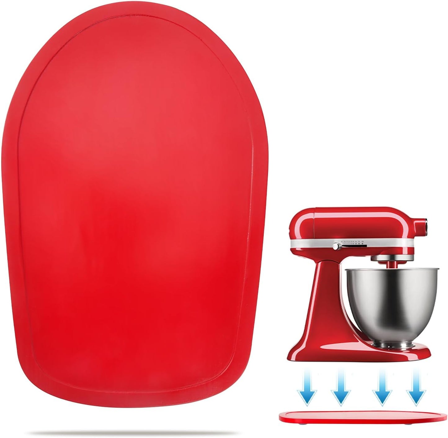 Mixer Slider Compatible with Kitchen aid Bowl Lift 4 .5-5 Qt Stand Mixer Pine Wood - Kitchen Countertop Storage Mover Sliding Caddy for Kitchen Aid 4 .5-5 Qt Mixer (4 .5-5 Qt -Red)