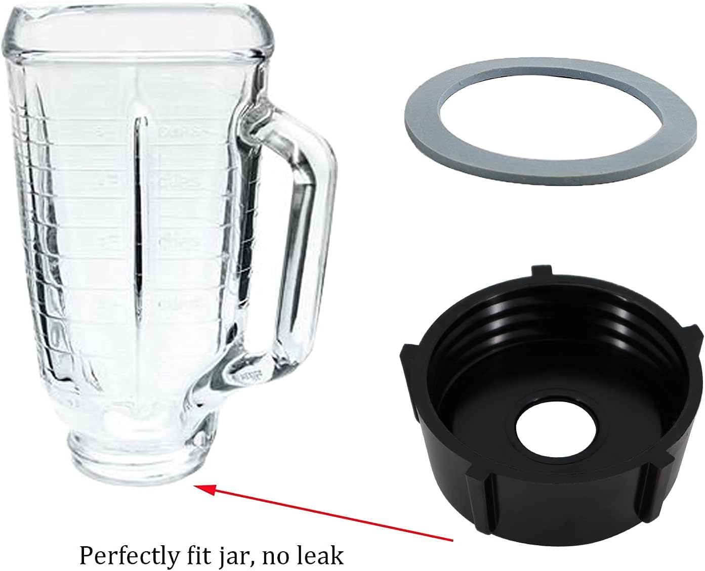 Replacement Parts Compatible with Oster Osterizer Blender Blade with Rubber Seal Gasket & 4902 Jar Bottom - 6 Point Fusion Blade 4980