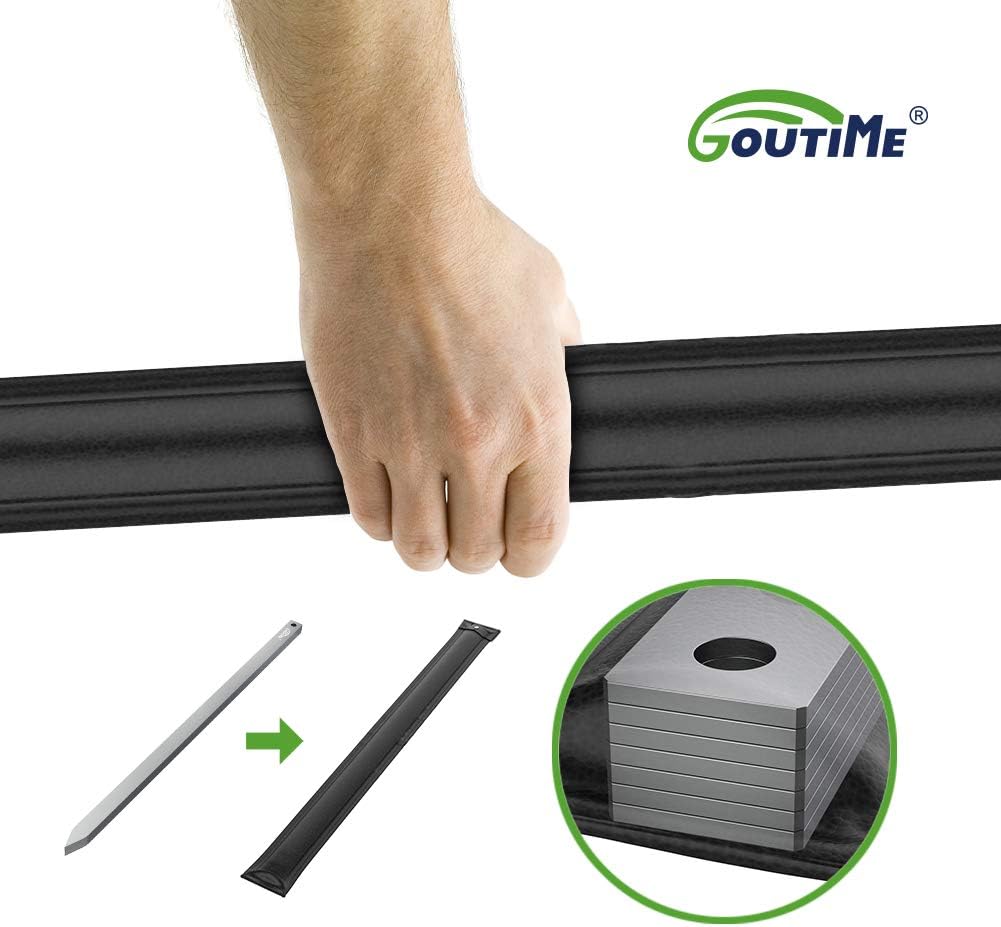 Goutime Kabob Skewers, 27 Inch,1 Inch Wide Stainless Steel Flat BBQ Barbecue Kebab Skewers,No-Wood Handle,for Persian,Brazilian,Koobideh Grilling,Set of 7 with Storage Bag