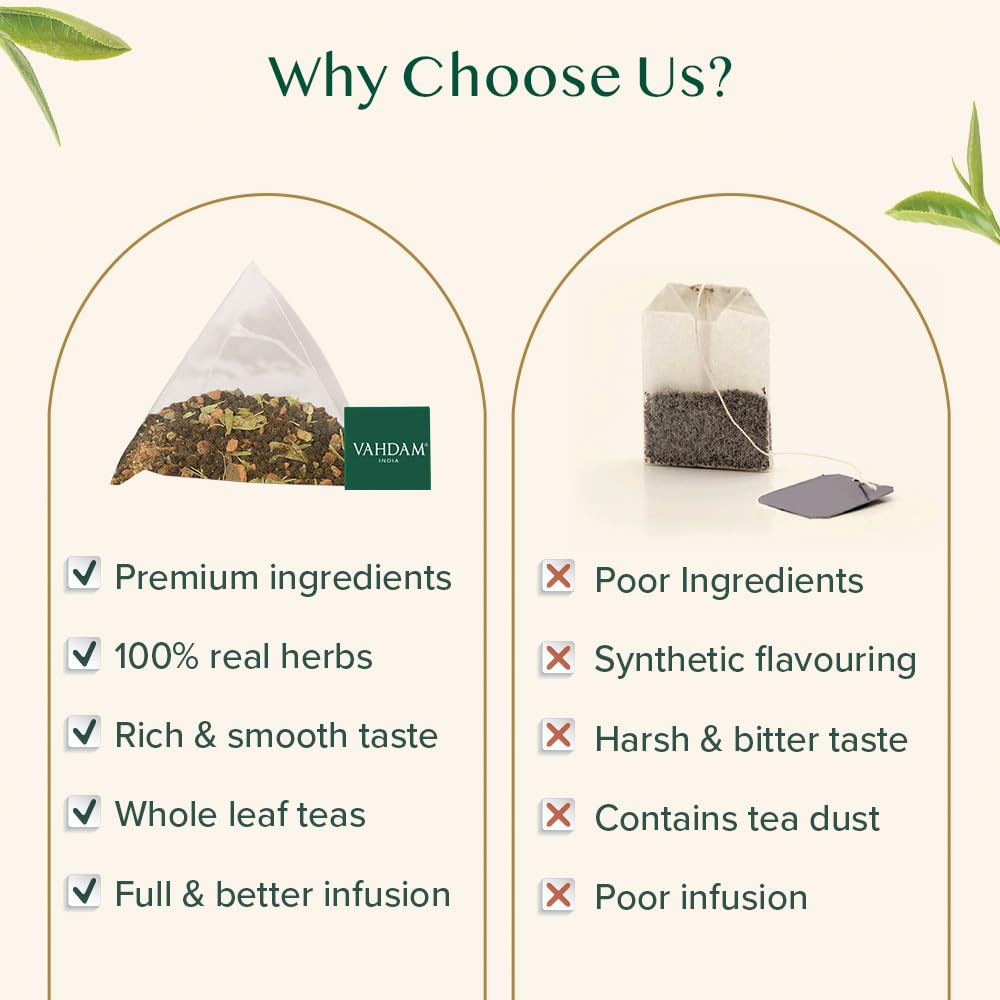 VAHDAM, Sweet Cinnamon Tea | 100 Tea Bags | 100% Natural Spices | Cinnamon Masala Chai Tea Recipe | Spiced Chai Tea Bag | Brew as Hot or Iced