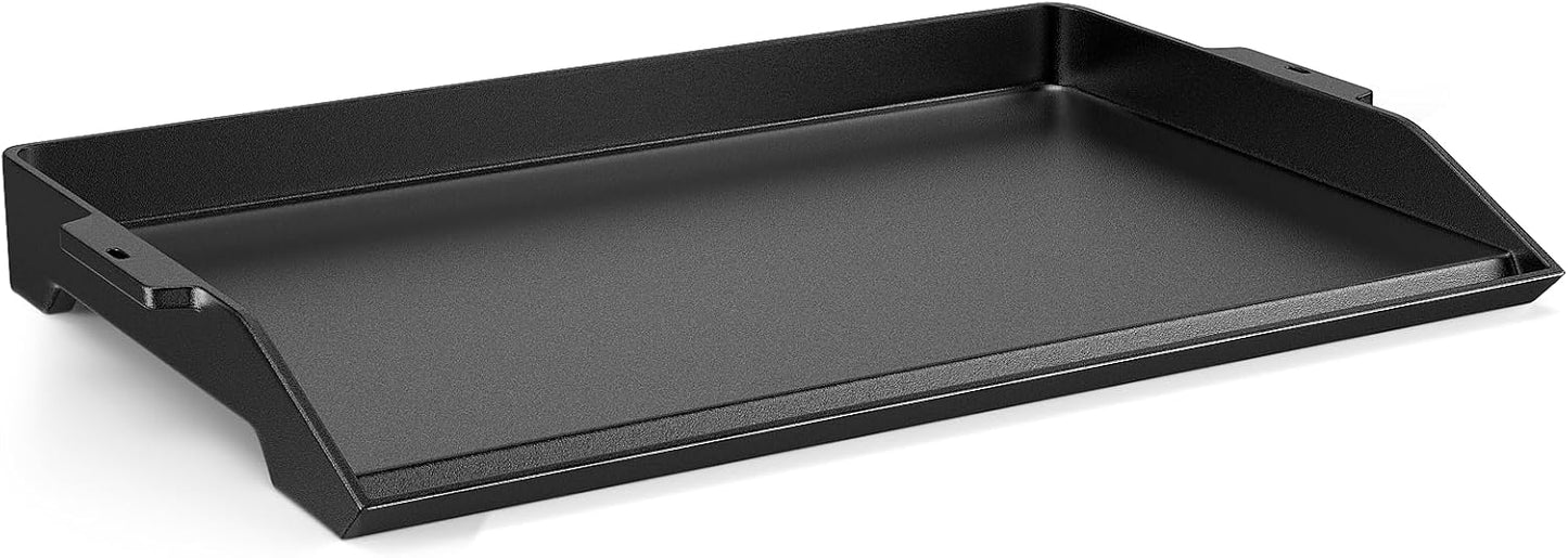 Cast Iron Griddle for Stove Top Griddle for Gas Grill Universal Flat Top for Grill Plate with Extra High Sidewalls for All Gas Grills and 4 Burner Range Oven, 23" x 16" Matte Porcelain Enamel
