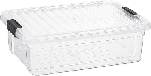 Superio 7.4 Quart Clear Plastic Storage Bin with Lid, Non-Toxic, BPA Free, Odor Free, Organizer Storage Box, Stackable Plastic Tote for Home, Garage, School, and Office