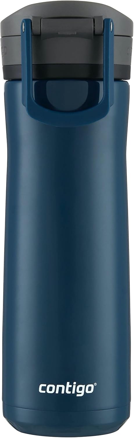 Contigo Jackson Chill 2.0, Vacuum-Insulated Stainless Steel Water Bottle with Secure Lid, Leak-Proof Travel Friendly, 20oz Capacity, Blueberry Color, Keeps Drinks Cold for 12 Hours