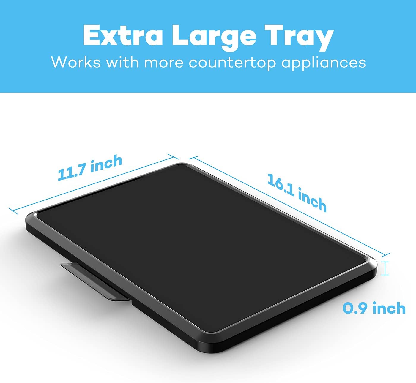 Goldlion Appliance Sliding Tray Compatible with Ninja Foodi and Instant Pot Extra Wide Rolling Tray Accessories for Air Fryer, Coffee Maker, Stand Mixer and Blender, 16.1'' Wide by 11.7'' Deep