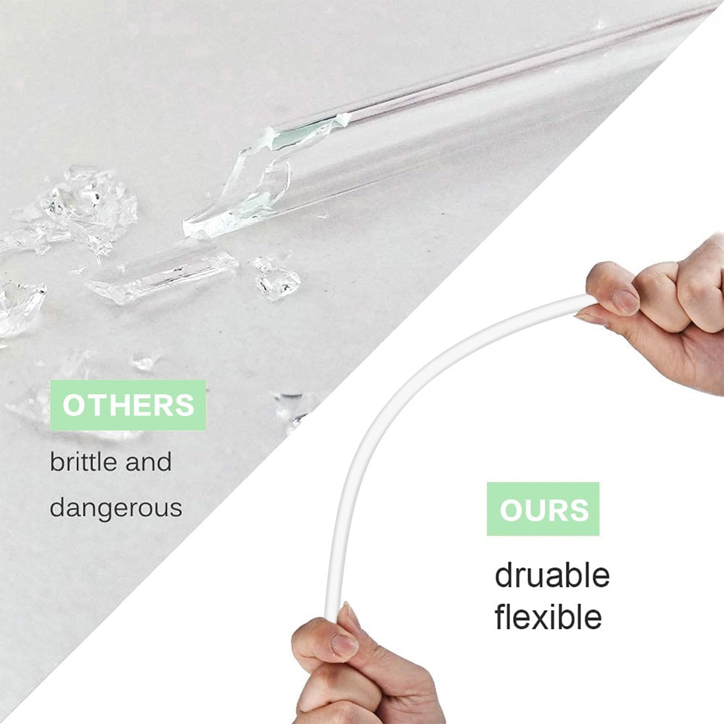 10 Pcs Replacement Straws Compatible with Stanley 40 oz 30 oz 64 oz Cup Tumbler, Reusable Plastic Straws with Cleaning Brush, Compatible with Stanley Adventure Travel Tumbler（12inch Long）