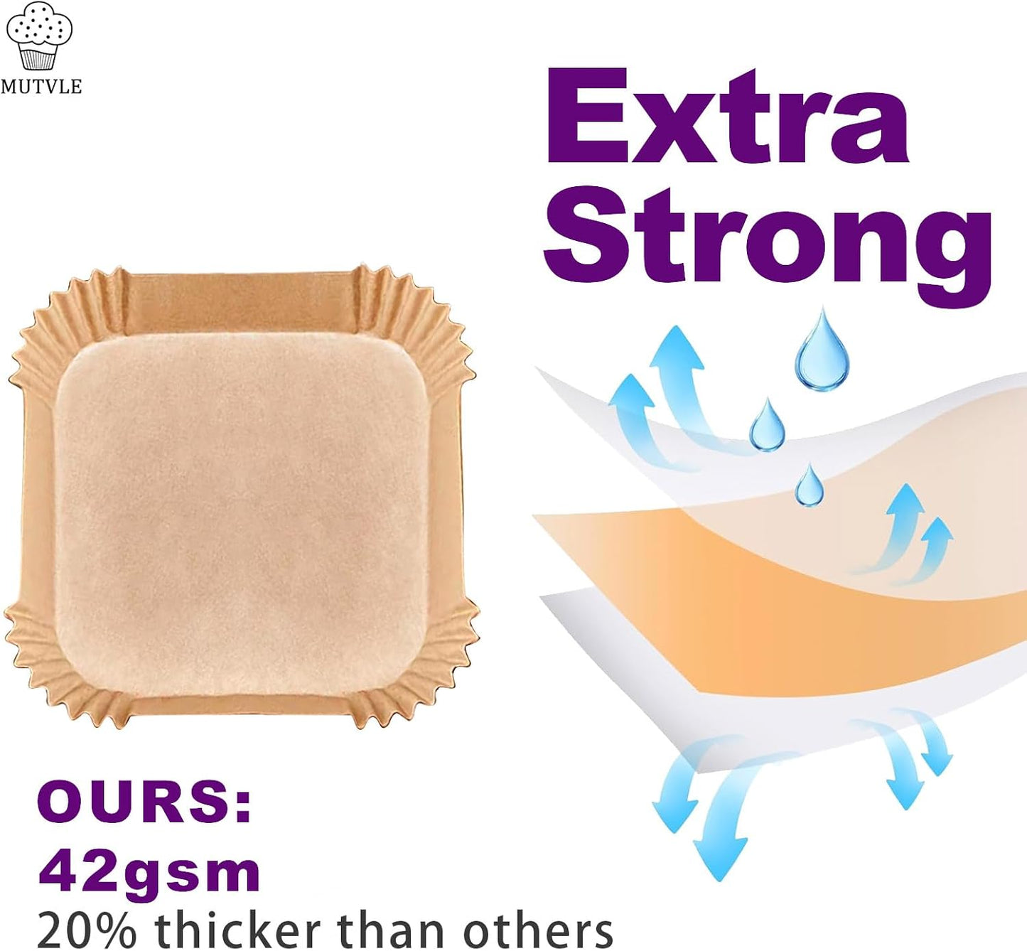 Air Fryer Liners Disposable for Ninja Crispi, 260 PCS Ninja Crispi Air Fryer Accessories for Ninja Crispy Glass Container, Ninja Crispi Accessories for 4 QT & 6 Cup Ninja Crispy Air Fryer