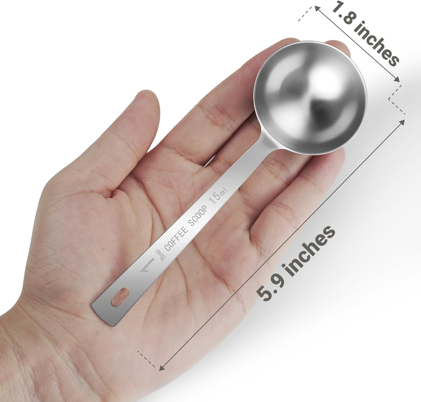 4Pcs Coffee Scoop Spoon - 1 Tablespoon 15ML Stainless Steel Long Handle Measuring Spoons for Ground Coffee, Loose Tea and Powder