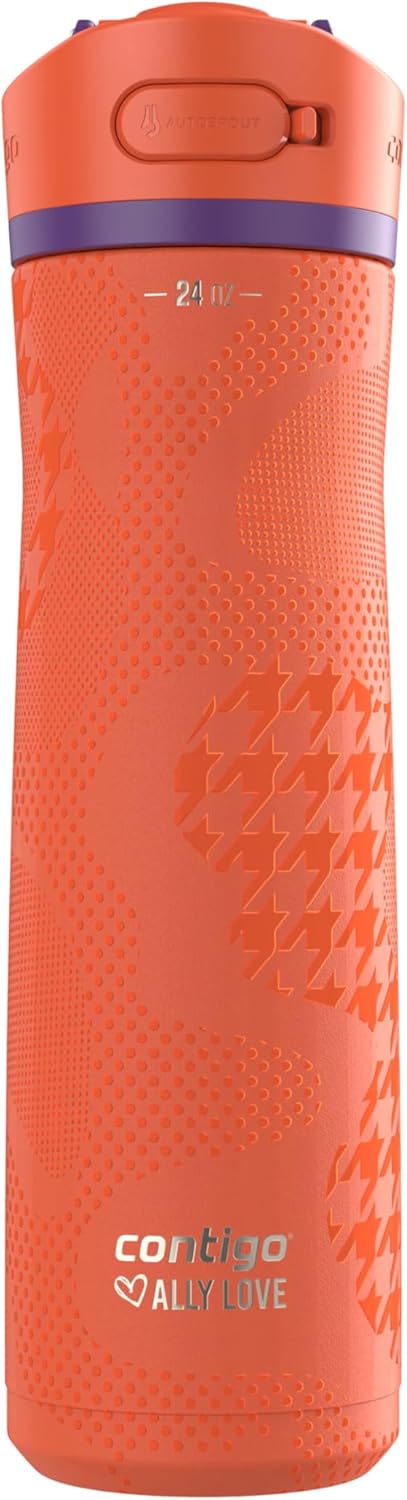 Contigo Ashland Chill 2.0 Stainless Steel Vacuum-Insulated Water Bottle with AUTOSPOUT Easy-Clean Lid, Leak-proof Drinking, Keeps drinks cold for 24 hours, BPA-Free, 24oz., Tangerine