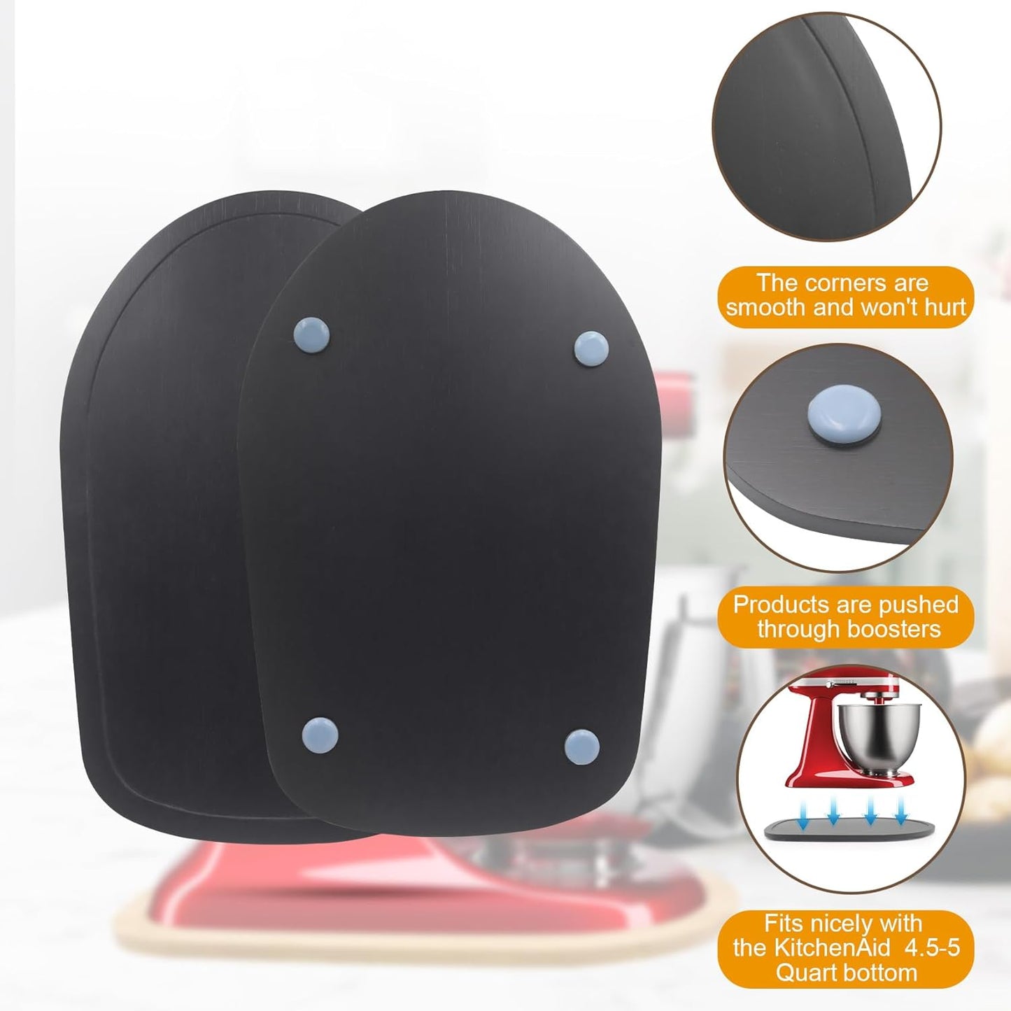 Mixer Slider Compatible with Kitchen aid Bowl Lift 4 .5-5 Qt Stand Mixer Pine Wood - Kitchen Countertop Storage Mover Sliding Caddy for Kitchen Aid 4 .5-5 Qt Mixer (4 .5-5 Qt - Black)