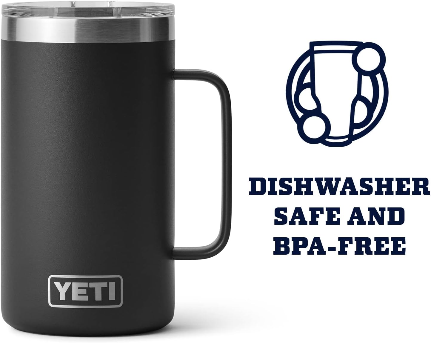 YETI Rambler 24 oz Mug, Vacuum Insulated, Stainless Steel with MagSlider Lid
