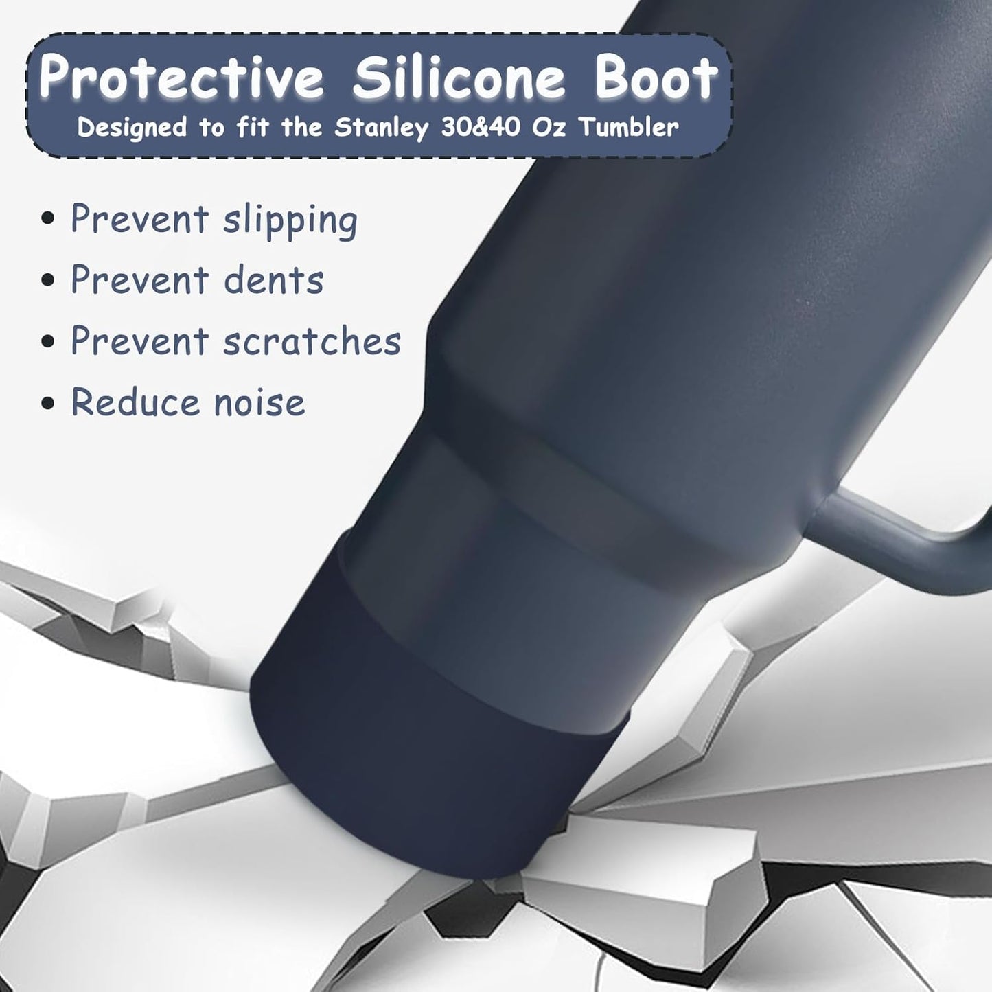 Stanley Cup Accessories Set,Including 2 Pcs 0.4in Straw Cover, 1 Silicone Spill-Proof Stopper Set of 3, 1 Cute Flower Handle Charm, 1 Silicone Boot Fits Stanley 40&30 Oz Tumbler (Twilight)