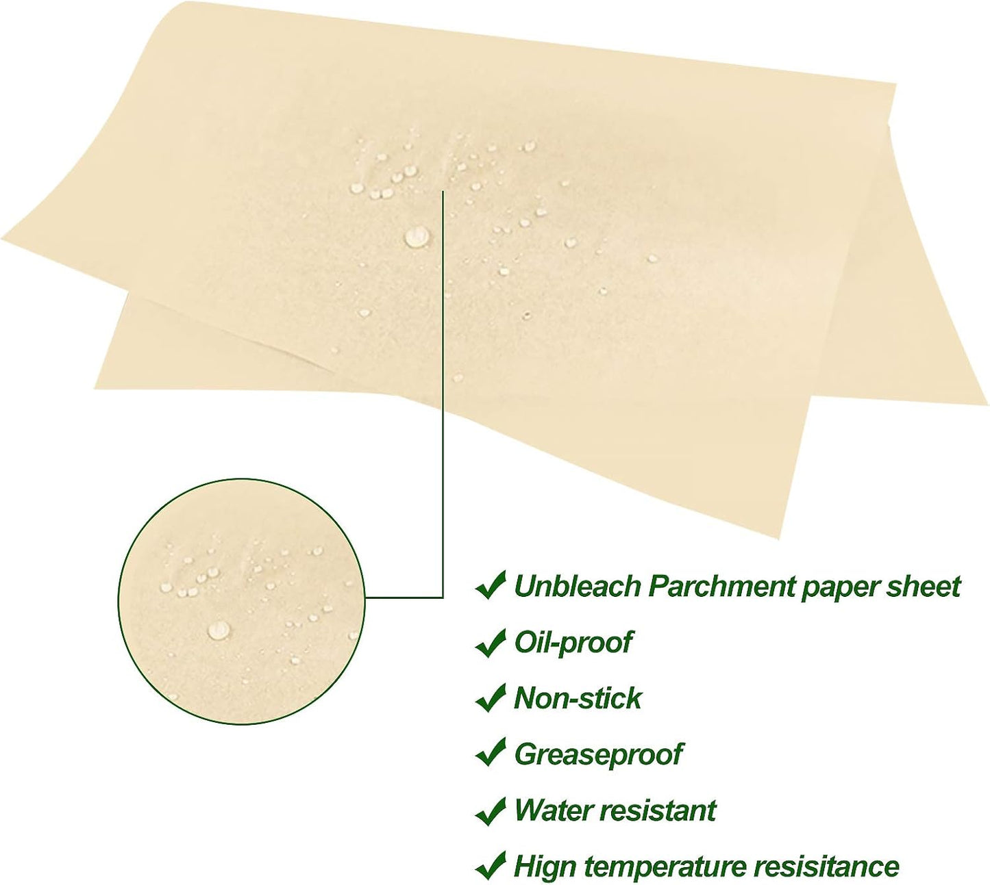 Parchment Paper Baking Sheets, 9 x 13 Inches Precut Unbleached Non-stick Parchment Paper for Baking Cookies, Air Fryer, Grilling, Humbuger and Sandwich Wrap