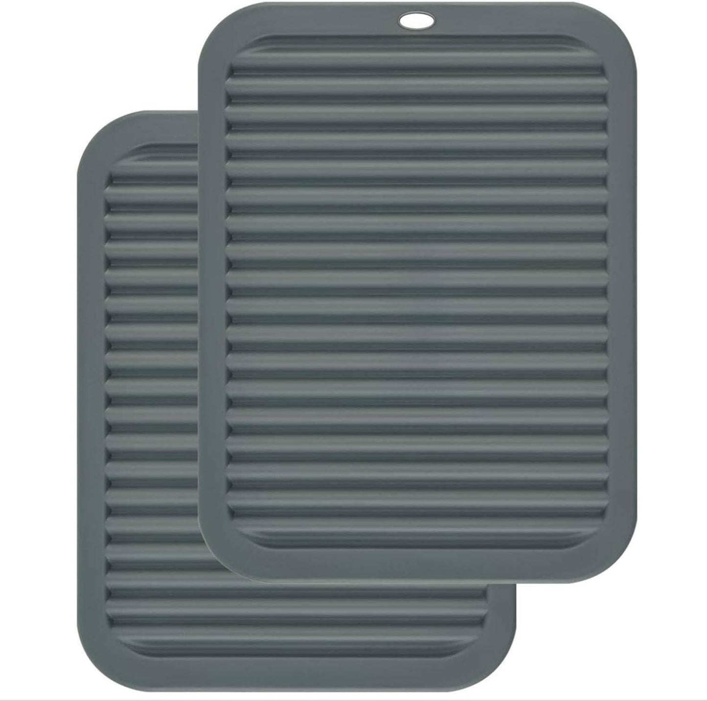 Smithcraft Silicone Trivets for Hot Dishes, Pots and Pans, Hot Pads for Kitchen, Heat Resistant Mat Quartz Countertops, Silicone Mats for Kitchen Counter, Table Pot Holders Trivet mat Set 2 Dark Grey