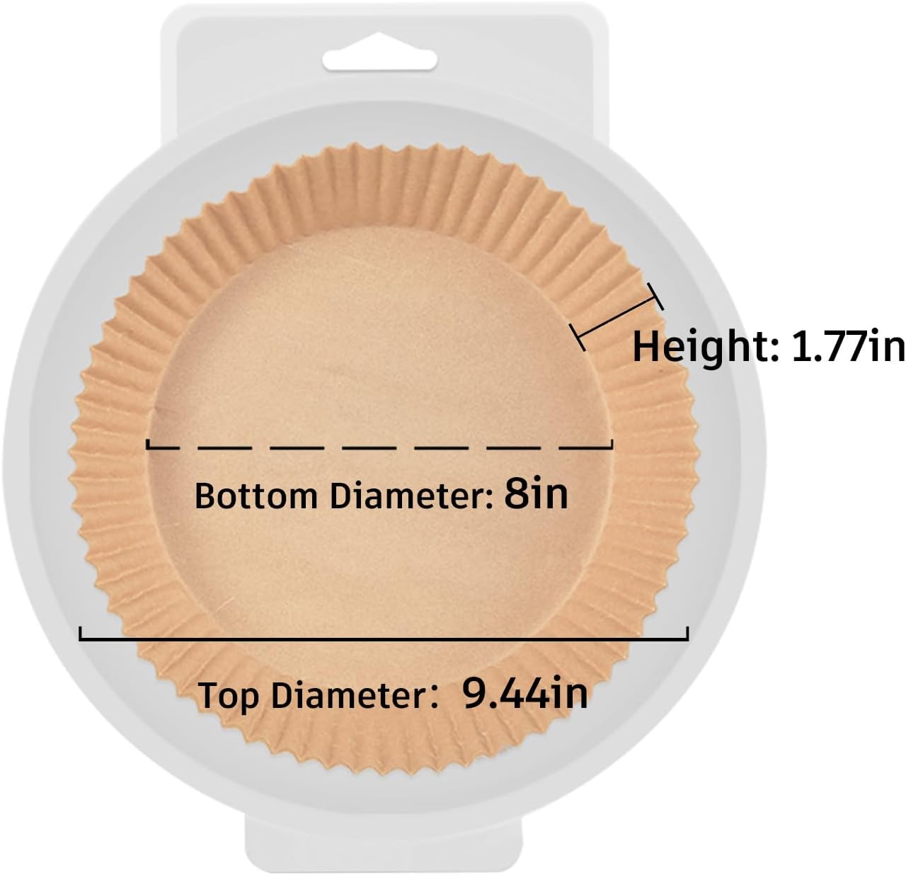 100Pcs OOTDAY Airfryer Paper Liners, Round Parchment Paper, Kitchen Cooking Non-Stick air fryer accessories, Frying Pan, Oil-proof Air Fryers for 5-8 QT Air Fryer Baking Roasting Microwave(8")