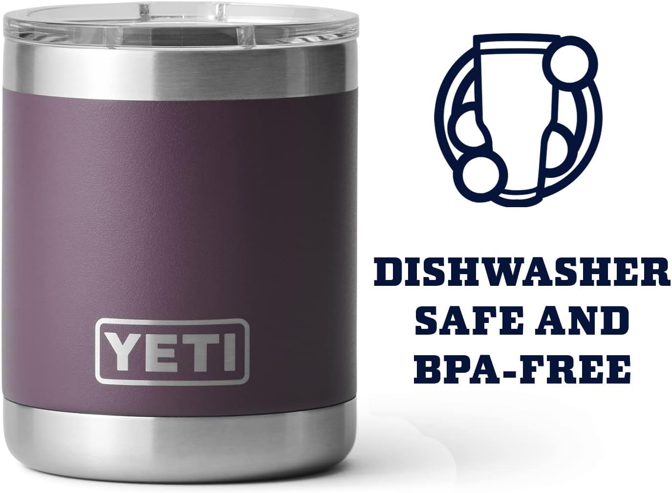 YETI Rambler 10 oz Lowball, Vacuum Insulated, Stainless Steel with MagSlider Lid