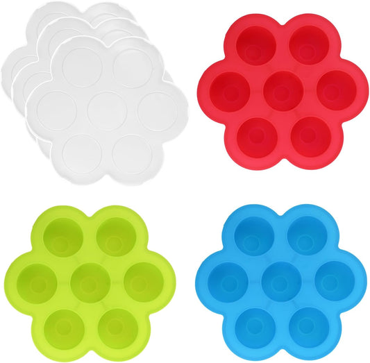 3 Pcs Egg Bites Silicone Mold Air Fryer Accessories Food Grade Big 7 Cups Mini Muffin Pan Food Silicone Freezer Molds with Lid for Baking Egg Bite Cupcake Mini Muffins Tart Bread