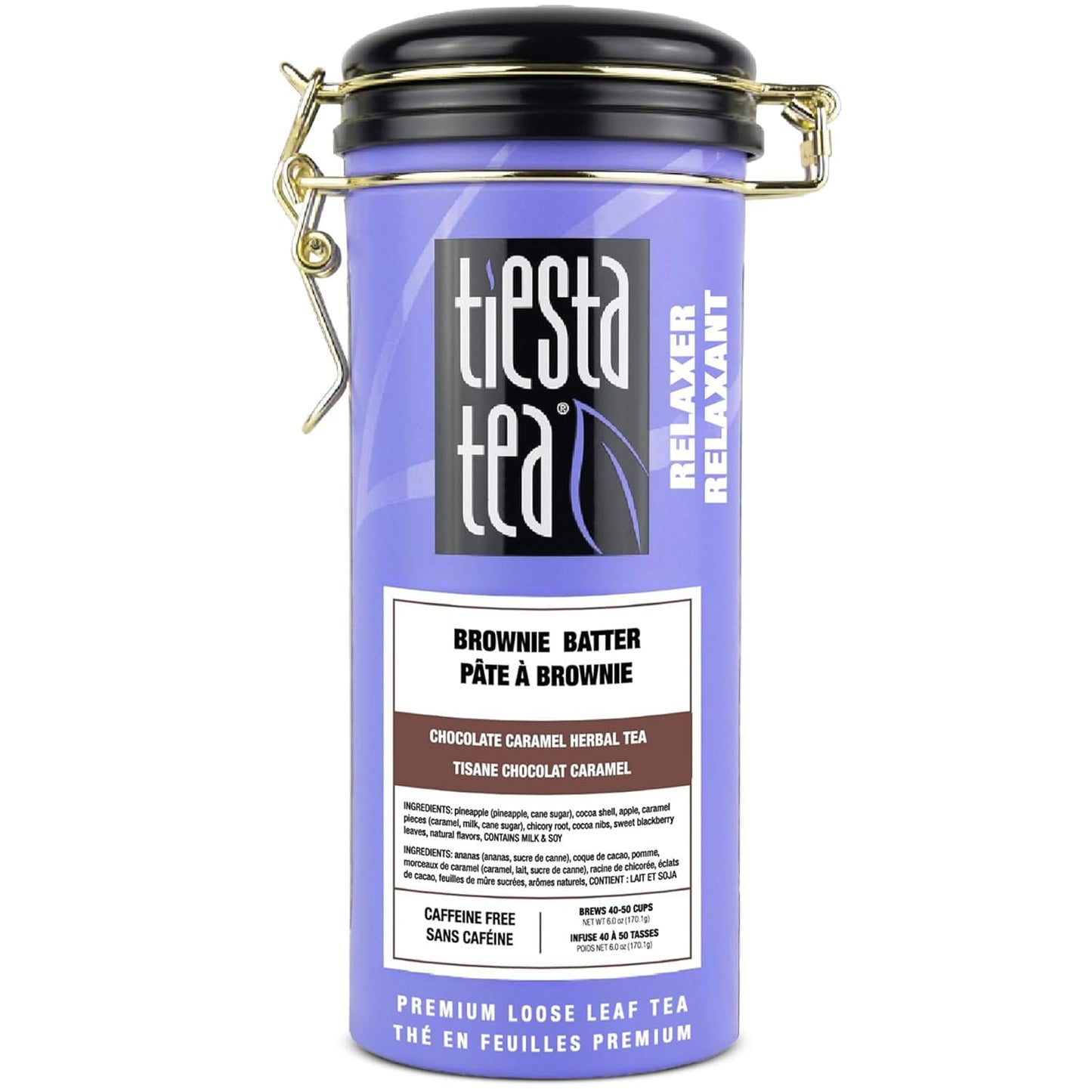 Tiesta Tea - Brownie Batter - Chocolate Caramel Herbal Tea - Loose Leaf Tea Blend - Non-Caffeinated Herbal Tea - Make Hot or Iced Tea Up to 40-50 Cups - 6 oz Refillable Tin