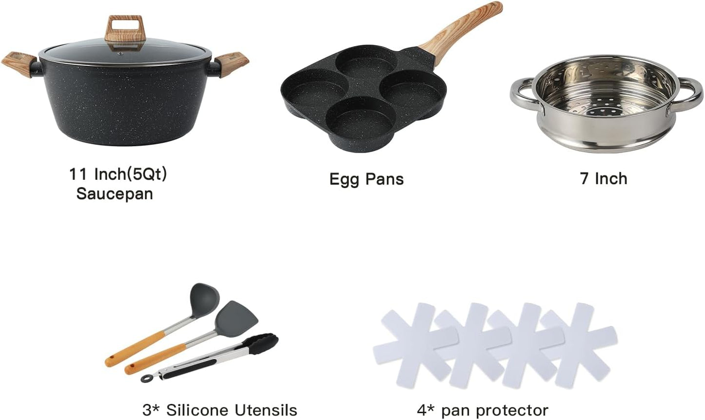 21PCS Pots and Pans Set Non Stick Cookware Set Nonstick with Cooking Set